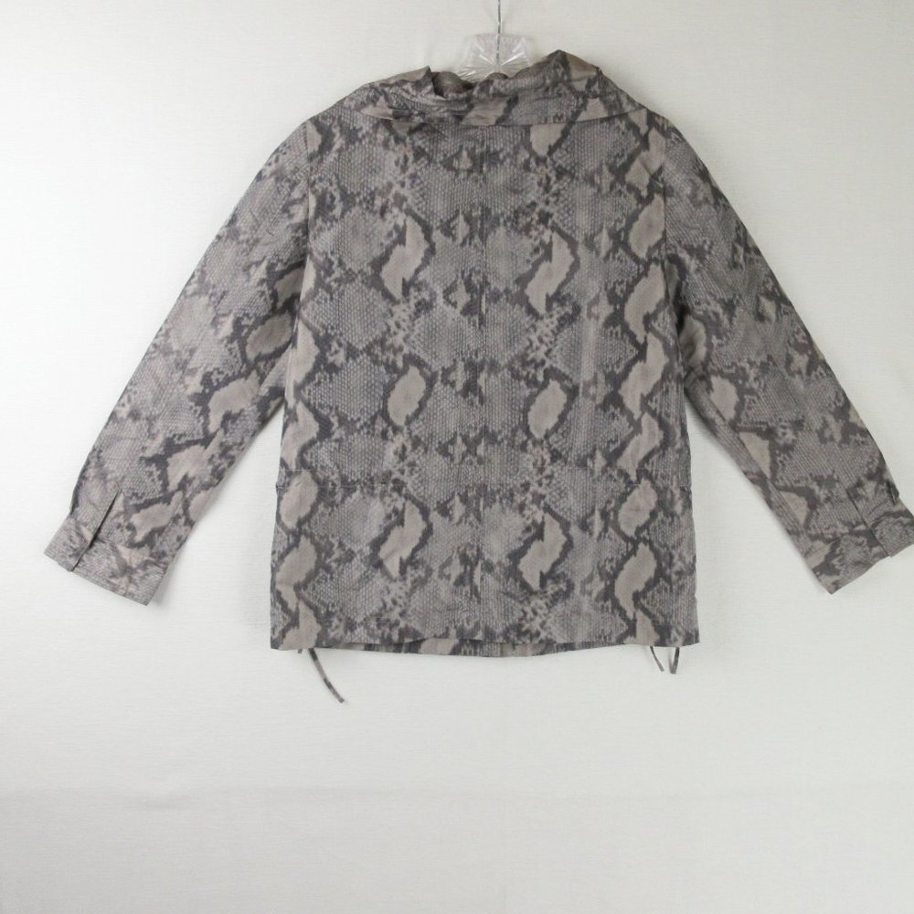 St. John Grey Python Print Jacket Size S Windbrea… - image 2